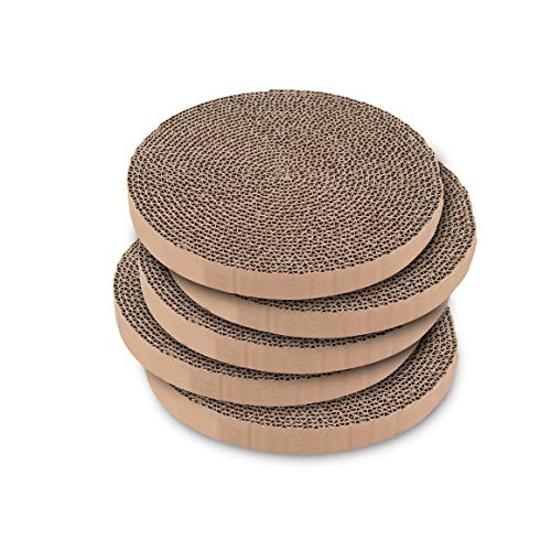 Best Pet Supplies Catify Cat Scratcher, Fun Interactive Scratchers, Posts, Poles, Claw Safe, Furniture Saver Indoor Play Support Natural Cat Behaviors Heavy Duty - Round(5 Pack)