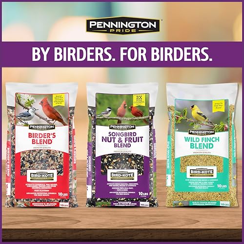 Pennington Pride Songbird Nut & Fruit Blend, Wild Bird Seed for Outside Feeders, Advanced Nutrition Formula for Health, Bird Food, 10-lb. Bag