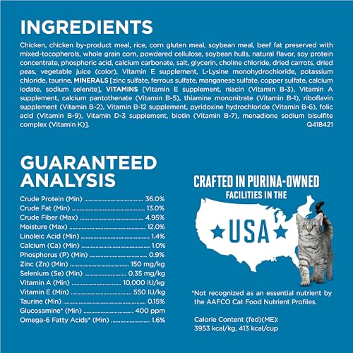 Purina ONE High Protein, Natural Senior Dry Cat Food, Indoor Advantage Senior+ - 7 Lb. Bag