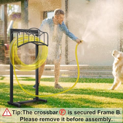 Garden Hose Holder -Upgraded Hose Holder Holds 100-feet Hose,Freestanding Heavy Duty Hose Hanger,Sturdy Hose Stand for Lawn & Yard,Black