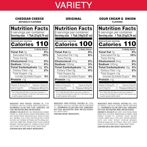 Pringles Potato Crisps Chips, Lunch Snacks, Snack Cups, Variety Pack, 19.3oz Box (27 Cups)