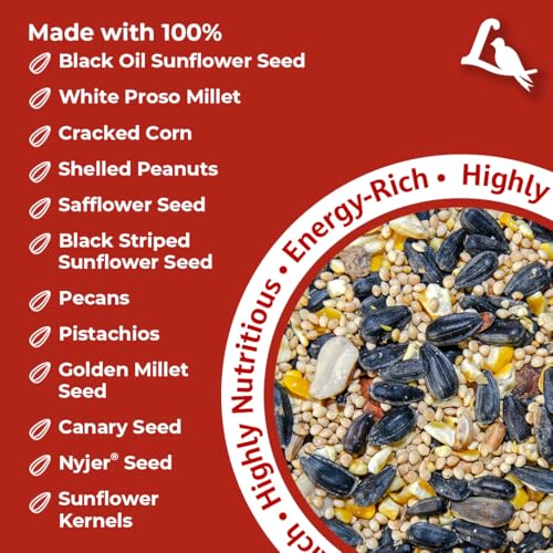 Lyric Supreme Wild Bird Seed for Outside Feeders - Wild Bird Food Mix with Nuts & Sunflower Seeds, Attracts Many Beautiful Songbirds, 40 lb Bag