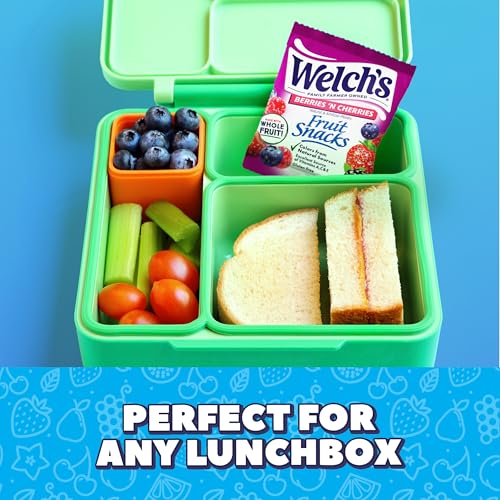Welch's Fruit Snacks, Mixed Fruit & Berries 'N Cherries Snack Box, Gluten Free, 0.8oz Snack Packs (Pack of 60)