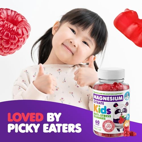 DR. MORITZ Sugar-Free Calm Magnesium Gummies for Kids and Adults - Non-GMO Magnesium Citrate Gummies - Raspberry Flavor - 2-Pack (60 Count)