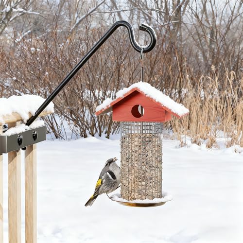12-Inch Deck Bird Feeder Hanger for Railing, Outdoor Decor Plant Hanger, Balcony Railing Hook - 22LB Capacity - for Hanging Plants, Bird Feeders, Lanterns, Wind Chimes