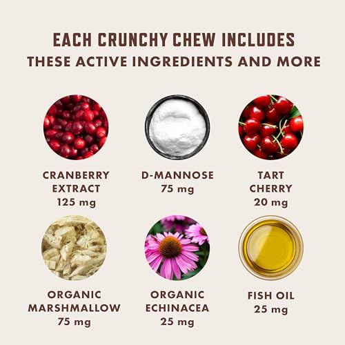 Rocco & Roxie Cat Urinary Tract Health Supplement, Cranberry and D-Mannose for Bladder, UT and Kidney Support for Cats, Vet-Recommended, Chicken-Flavored Crunchy Chews, Made in USA