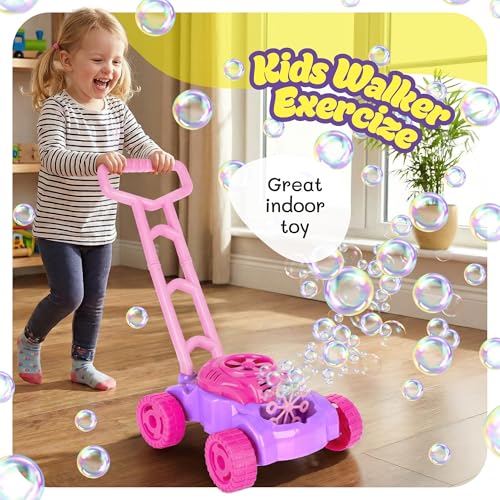 ArtCreativity Bubble Lawn Mower for Toddlers 1-3, Bubble Machine for 1-Year-Old Girl Gifts, Toddler Outdoor Toys for 2-Year-Old Girl Birthday Gift, Push Summer Gardening Toys for Toddlers Age 1 2 3 +