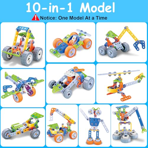 10 in 1 STEM Toys for 4 5 6 7 8+ Year Old Boy Girl Birthday Gifts Building Toys Stem Kits Activities for Kids Ages 4-8 5-7 6-8 Educational Learning Boy Toys Age 3-5 4-6 8-10 Engineering Creative Games