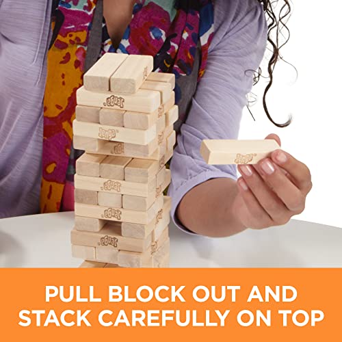 Hasbro Gaming Jenga Wooden Blocks Stacking Tumbling Tower Game | Party Games for Kids & Families | Stocking Stuffers | Ages 6+ ( Exclusive)