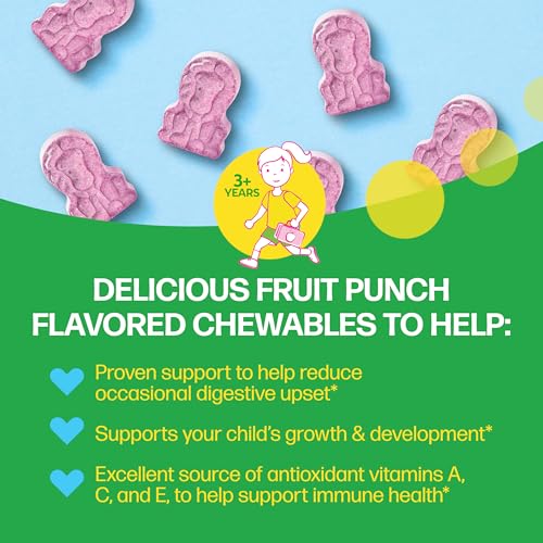 Culturelle Kids Complete Chewable Multivitamin + Probiotic For Kids, Ages 3+, 90 Count, Digestive Health, Oral Health & Immune Support - With 11 Vitamins & Minerals, including Vitamin C, D3 & Zinc