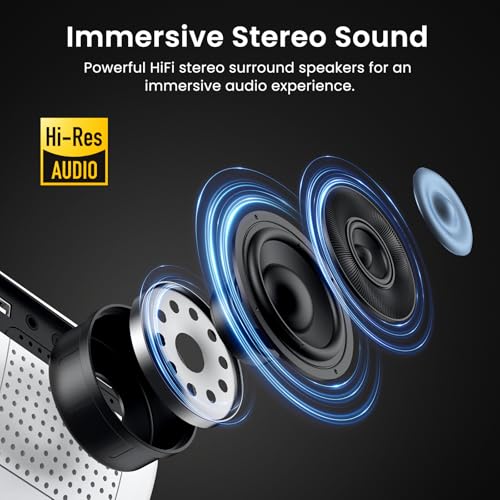 HAPPRUN Native 1080P Projector, Bluetooth Home Theater Movie Projector with Built-in Speaker, Compatible with Smartphone, HDMI, Fire Stick, PS5, Indoor & Outdoor Use - Without Google TV System