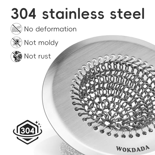 Revolutionary Kitchen Sink Drain Strainer/Patented Reversible Chain Mesh, Effortless Cleaning & Debris Catcher, Large Capacity, Anti-Clog, 304 Stainless Steel & Rust-Proof/Handmade
