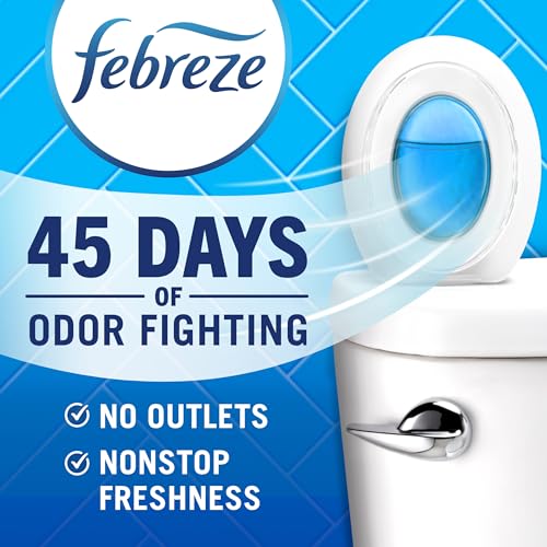 Febreze Bathroom Air Freshener, Odor-Fighting, Plug In Alternative, Air Fresheners for Small Spaces in Home, Bathroom, Kitchen, & Closet, Pet & Litter Box Odor Fighter, Gain Original Scent, 4ct