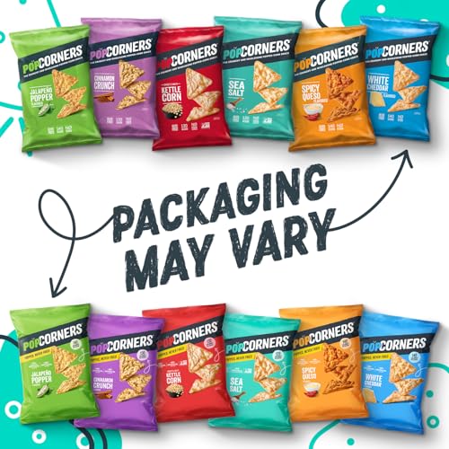 PopCorners Popped Corn Chips, 7 Flavor Variety Snack Pack, 1 oz Bags, (20 Pack), Gluten Free, No Artificial Colors, No Artificial Flavors