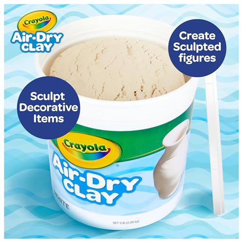 Crayola Air Dry Clay (5lbs), Teacher Supplies, Natural White Modeling Clay for Kids, Sculpting Material, Bulk Craft Supplies for Art Classrooms