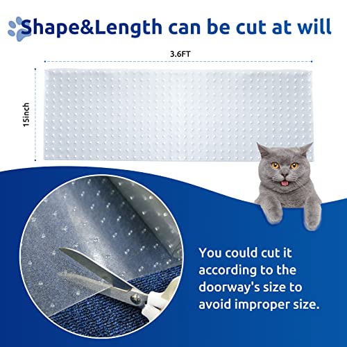 Carpet Protector for Pets Cat Carpet Protector Repellent Barrier for Doorway Corner Anti Scratch Under Door Cat Scratch Protector Mat, Easy to Cut Plastic Stopper (Clear, 3.6FT-1pack)