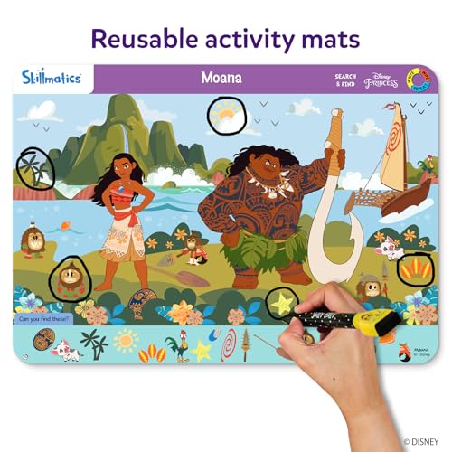 Skillmatics Search and Find Disney Princess Educational Game - Reusable Preschool Learning Activity, Perfect for Toddlers & Kids, Screen-Free Fun, Art & Crafts, Gifts for Boys & Girls Ages 3, 4, 5, 6