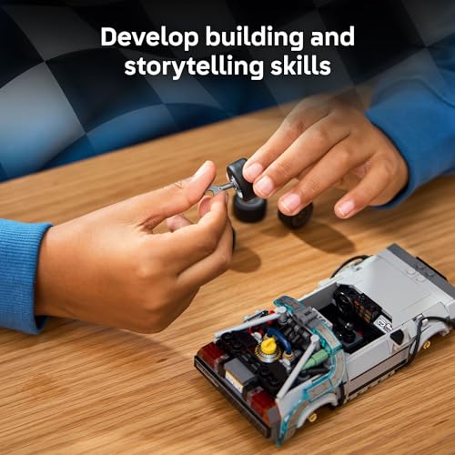 LEGO Speed Champions Time Machine from Back to The Future Building Toy for Kids - Pretend Play & Display Car Toy W/ 2 Build Modes for Boys & Girls, Ages 9+ - Gift for Father's Day - 77256