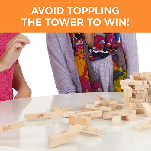 Hasbro Gaming Jenga Wooden Blocks Stacking Tumbling Tower Game | Party Games for Kids & Families | Stocking Stuffers | Ages 6+ ( Exclusive)