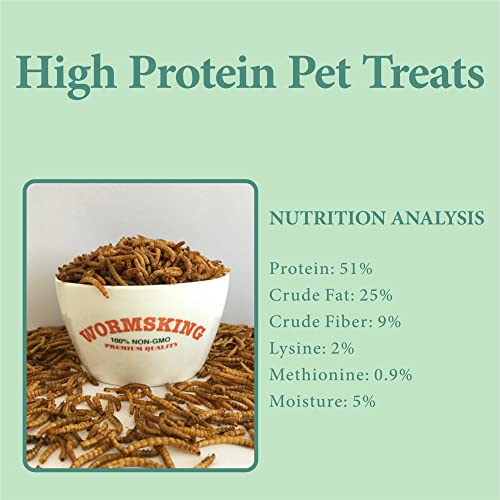 WORMSKING 2LB Dried Mealworms for Poultry, Wild Birds,Tasty Bird Food，Great Bird Watching Gift