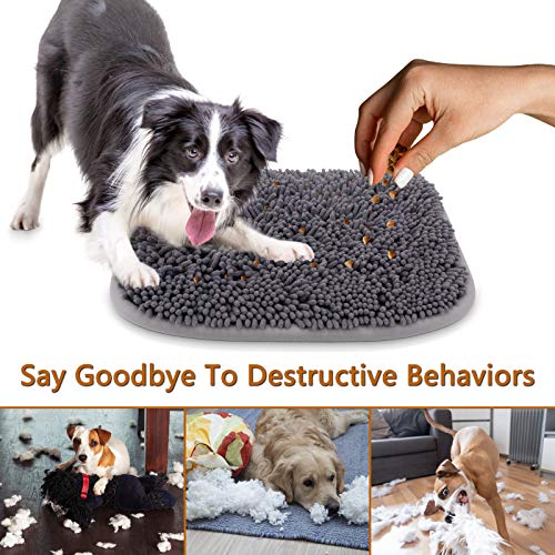 Rundik Snuffle Mat for Dogs, 17'' x 21'' Dog Sniffing Interactive Feeding Game Boredom, Puzzle Toys Encourages Natural Foraging Skills and Stress Relief Small/Medium/Large Dogs