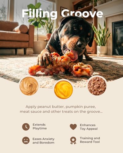 2 Pack Tough Dog Toys for Aggressive Chewers: Ultra-Dense Nylon, Durable Dog Bones, Bacon Flavor, Heavy Duty Dog Chew Toys for Large Dogs 20-90 lbs, Long Lasting & Keep Them Busy