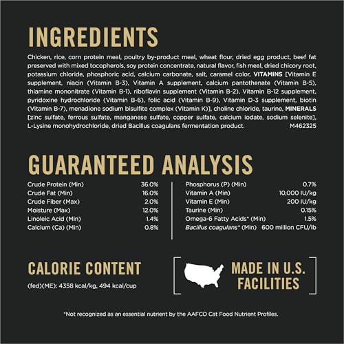 Purina Pro Plan High Protein Cat Food With Probiotics for Cats, Chicken and Rice Formula - 7 lb. Bag