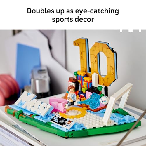 LEGO Editions Lionel Messi – Soccer Highlights - Building Set for Boys & Girls, Ages 10+ - Collectible Soccer Gift with Plaque - Kids Bedroom or Shelf Decor - 43011