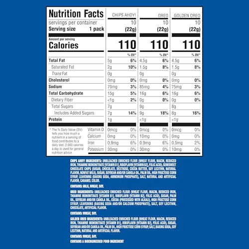 Nabisco Sweet Treats Cookie Variety Pack OREO, OREO Golden & CHIPS AHOY!, 30 Snack Packs (2 Cookies Per Pack)