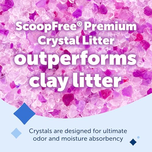 PetSafe ScoopFree 8 lb Bag Premium Crystal Cat Litter- Ultra-Absorbent Silica- Universal Litterbox Crystals - Non-Clumping Odor Control - Lavender Scent