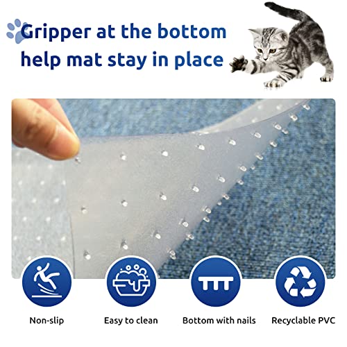 Carpet Protector for Pets Cat Carpet Protector Repellent Barrier for Doorway Corner Anti Scratch Under Door Cat Scratch Protector Mat, Easy to Cut Plastic Stopper (Clear, 3.6FT-1pack)