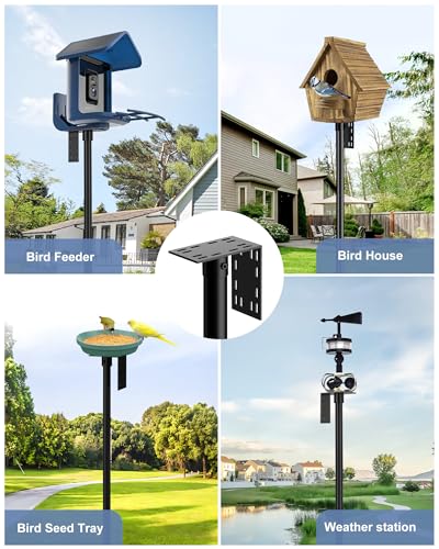 Onlyfly Bird Feeder Pole Stand – 74.5 Inch Height Feeding Station with 1-Inch Dia Heavy Duty for Hanging Feeders, Bird House Pole Mount Kit for Outdoor, Slip-Fit Connection