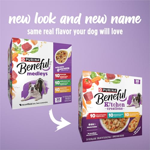 Purina Beneful Kitchen Creations With Beef, Chicken, or Lamb Wet Dog Food Variety Pack - (Pack of 30) 3 oz. Cans