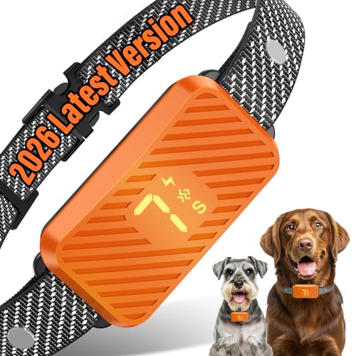 Dog Bark Collar for Large Medium Small Dogs, Effective No-Bark Collar, Smart Barking Collar, Rechargeable Bark Collar with 7 Sensitivity, 3 Modes, Waterproof, Neon Orange
