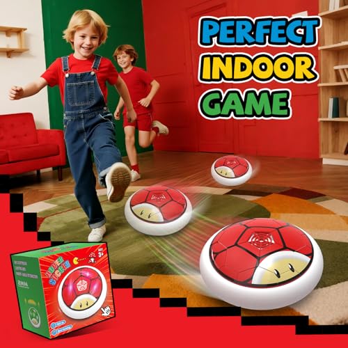 Boy Toys Hover Soccer Ball for Kids 2 LED Soccer Ball Toys Indoor Games Gifts for Boy Age 6-8, 8-12, Floating Football Birthday Gifts for 4 5 6 7 8 9 10 11 12 Year Old Kids Sport Toy