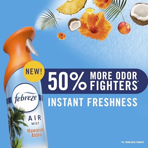 Febreze Air Mist, Air Freshener Spray, Odor Fighting Room Spray, Deodorizer for Home Bathroom Kitchen Office Apartment Dorm Room Classroom, Heavy Duty Crisp Clean Scent, 8.1oz (Pack of 3)
