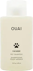 OUAI Fur Bébé Pet Shampoo - Cat & Dog Shampoo for Gentle Cleansing, Hydration & Shine - Vegan & Cruelty-Free Pet Supplies with Aloe Vera & Panthenol - Mercer Street Scent (16 Fl oz)