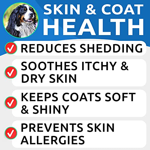 BARK&SPARK Omega 3 for Dogs and Cats-180 Fish Oil Treats for Dogs & Cats Shedding, Skin Allergy, Itch Relief, Hot Spots Treatment-Joint Health-Skin and Coat Supplement-EPA & DHA Fatty Acids-Salmon Oil