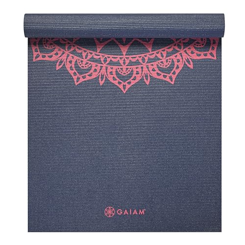Gaiam Print Yoga Mat, Non Slip Exercise & Fitness Mat for All Types of Yoga, Pilates & Floor Exercises