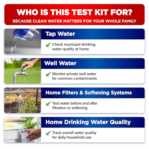 All-New 20 in 1 Drinking Water Testing Kit 120 Strips, Home Tap and Well Water Test Kit for Hardness, Lead, Iron, Copper, Chlorine, Fluoride