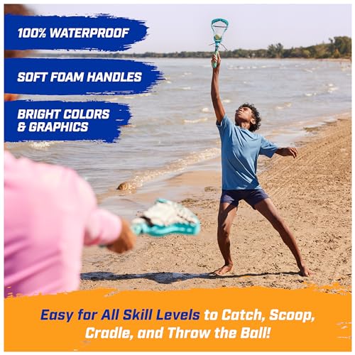 SwimWays Hydro Lacrosse, Waterproof Lacrosse Set, Outdoor Games for Adults and Kids, Sports Equipment, Pool Party Games and Toys, Blue