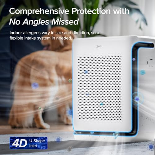 LEVOIT Air Purifiers for Home Large Room Up to 1875 Ft² with Washable Pre-Filter, AHAM VERIFIDE, Air Quality Monitor, HEPA Sleep Mode for Allergies, Pet Hair in Bedroom, Vital 200S-P, White