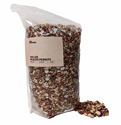 Old Potters Organic Shelled Peanuts, 10 lbs for Birds and Squirrels. USA Grown Non-GMO, Raw, Wildlife Grade