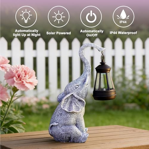 Goodeco Elephant Statue for Garden Decor with Gift Appeal - Ideal Gifts for Women, Mom or Birthdays, Beautifully Crafted Outdoor & Home Decor to Wow Your Guests (11" Elephant)