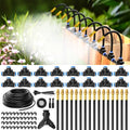 MIXC 100Ft 1/4" Drip Irrigation System,2026-Upgrade Garden Irrigation Kit with 16pcs Adjustable Copper Nozzles,Atomizing Watering System for Outdoor Plants,Raised Bed,Yard,Potted Plant,Lawn