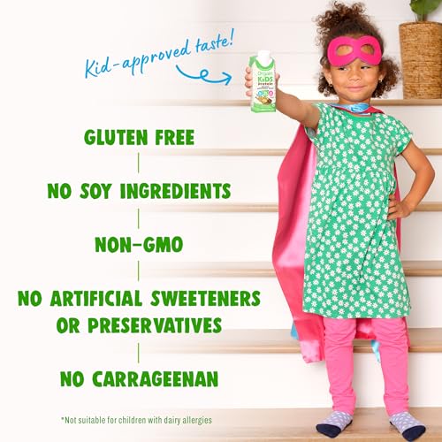 Orgain Organic Kids Nutritional Protein Shake, Chocolate, Healthy Kids Snacks, 8g Dairy Protein, 3g Fiber, 22 Vitamins & Minerals, No Soy Ingredients, Gluten Free, Non-GMO, 8.25 Fl Oz (Pack of 12)