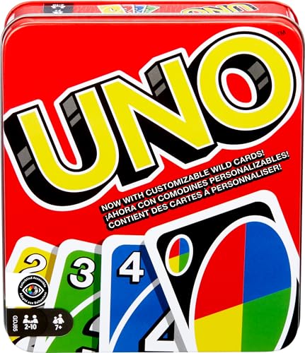 Mattel Games UNO Card Game for Kid, Adult & Family Nights & Parties, Travel & Vacations, Color Blind Accessible & Customizable Deck ( Exclusive)
