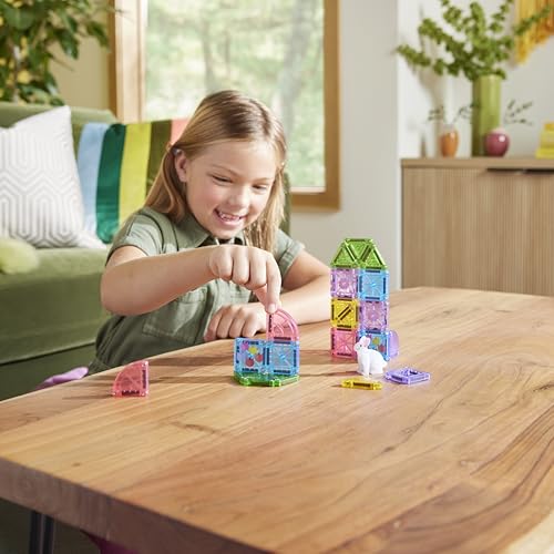 MAGNA-TILES microMAGS 24-Piece Spring Garden Travel Set, The Original Magnetic Building Brand
