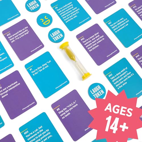 You Laugh You're Out [A Party Game with Hilarious Charades Family Card Games for Adults & Teens | Great Gift for Father's Day | 125 Prompt Cards Fun for Family Game Nights & Parties | Ages 14+]