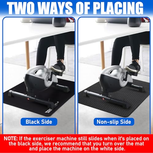 TOBWOLF Non-Slip Workout Mat for Ellipse Leg Exerciser, Ellipse Machine Mat, Exercise Mat for Under Desk Ellipticals, Suitable for Electric Seated Foot Pedal Exerciser, Stability & Floor Protection